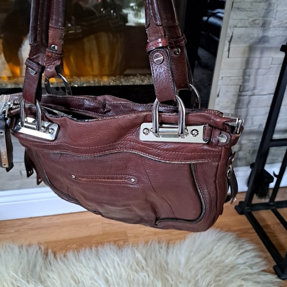 Zebra leather fur purse.  Authentic leather and fur.  Hardware in good vintage c - Picture 7 of 12